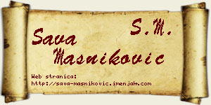 Sava Masniković vizit kartica